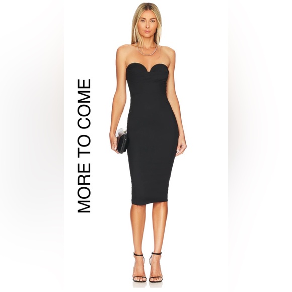 More To Come | Dresses | Revolve More To Come Sophia Strapless Midi Dress  In Black | Poshmark